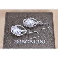 100% Natural Freshwater Pearl 925 Sterling Silver Genuine Earring