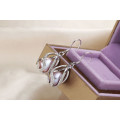 100% GENUINE PEARL & Solid 925 Sterling Silver Genuine Earring - Purple