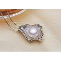 100% Natural Freshwater Pearl 925 Sterling Silver Necklace - White