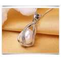 100% Natural Freshwater Pearl 925 Sterling Silver Necklace - White