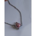 Princess Belle Red Pumpkin Chariot Charm Beads Pendant & Necklace