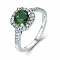 Princess Green Zircon 14K White Gold Plated Ring Size 8