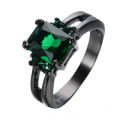 Green Zircon Crystal 10KT Black Gold Filled Ring Size 9