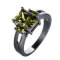 Light Topaz Crystal 10KT Black Gold Filled Ring Size 8