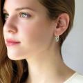 Silver Crystal Zircon Love Stud Earring Ref 11