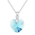 Silver Zircon Heart Love Pendant Necklace Jewelry Ref3