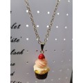 3D Strawberry Cup-Cake Resin Charms Necklace