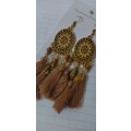 Fashion Bohemian Feather Tassel Dangle Earrings