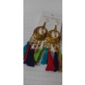 Fashion Bohemian Feather Tassel Dangle Earrings Ref2