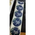 80pcs/roll Thank You Stickers  3.8cm /1.5 Inch Gift Packaging Stickers - DEEP BLUE