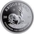 2017 KRUGER RAND 1oz SILVER WITH LEATHER POUCH