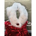 Build a bear red sequin dress , fur scarf, and sequin shoes
