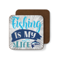 Wooden Coaster 4pc - Fishing quotes