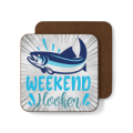 Wooden Coaster 4pc - Fishing weekend hooker