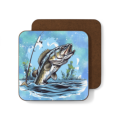Wooden Coaster 4pc - Fishing