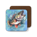 Wooden Coaster 4pc - Fishing