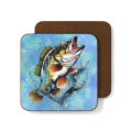 Wooden Coaster 4pc - Fishing