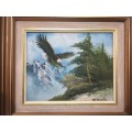 Oil Painting - Eagle - Signed W Amadio