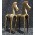 FOR PAMELA GREYLING - Set of 2 bronze Etruscan horses