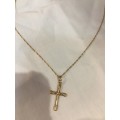 9ct Gold Fine Chain with Cross Pendant