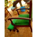 Imbuia    ball and claw chair with foot stool