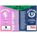 RUGBY 1999 - GRIFFONS N.OFS VS SCOTLAND @ NORTH WEST STADIUM, WELKOM - MATCH PROGRAMME 25/6/1999