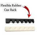 Durable Wall Mounted Flexible Rubber Pool / Snooker Cue Rack Holds 6 Cues