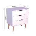 Diana Three Drawer Chest Of Drawers White With Pine Legs
