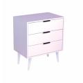 Diana Three Drawer Chest Of Drawers White With White Legs