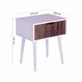 Finn Pedestal Bedside Table Drawer Unit White With Cedar Drawer