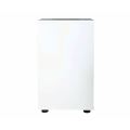 Jake Bedside Table Pedestal White With Charcoal Drawer