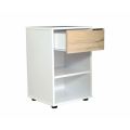 Jake Bedside Table Pedestal White With Beech Drawer