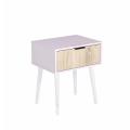 Finn Pedestal Bedside Table Drawer Unit White With Beech Drawer