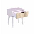 Finn Pedestal Bedside Table Drawer Unit White With Beech Drawer