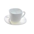 220ml White Cup & Saucer Set Printed - 6 cups and 6 Saucers