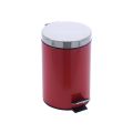 3-Litre Red Pedal Bin with Silver Lid