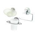 3 Piece Toilet Roll/Toothbrush/Soap Dish Holders - Combo