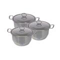 3 Stainless Steel Pots + 3 Stainless Steel Lids