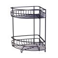 2 Tier Multifunction Non-Drilling/Free-Standing Corner Caddy- Black