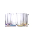 6 Piece Glass Set Transparent With Colour Base - 365ml