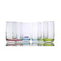 6 Piece Glass Set Transparent With Colour Base - 300ml