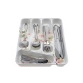 Cutlery Divider Plastic White Rose Printed + 24 Pieces Cutlery Set
