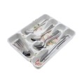 Cutlery Divider Plastic White Rose Printed + 24 Pieces Cutlery Set