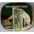"His Master's Voice" Gramophone needles. One third of a tin of 'soft' needles.