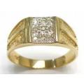 SALE PRICE REDUCED*** IN STOCK*** SOLID 9CT YELLOW GOLD MENS RING WITH 9 GENUINE NATURAL DIAMONDS