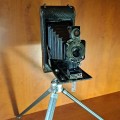No. 1-A Autographic Kodak Junior fold-out photo camera and a Ciné-Kodak Eight Model 25 movie camera