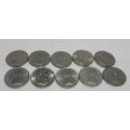 Collection of 10 cent coins