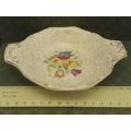 1933 H&K Tunstall Old English Sampler Needlepoint Pattern Bowl with Handles