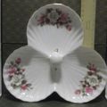 Beautiful vintage snack dish with rose detail