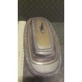 Silver plated dish with glass bowl!